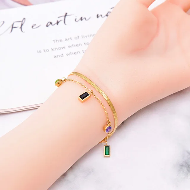 Color Pop Square Charm Bracelet