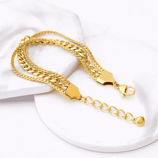Golden Glamour Multi-Strand Bracelet
