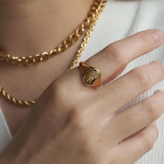 Golden Bloom Enigma Ring