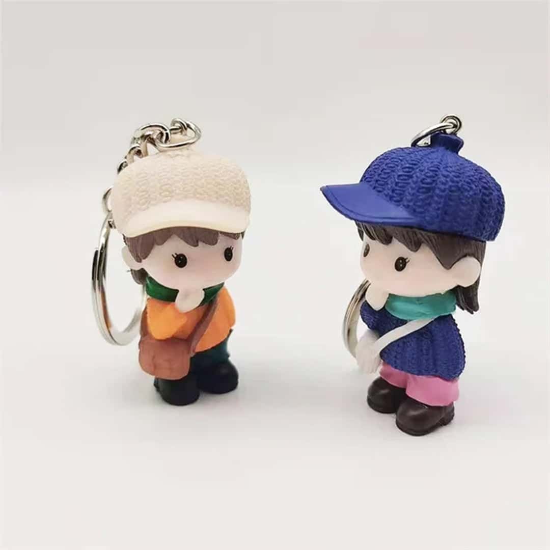 Adorable Boy and Girl Keychains: Spreading Smiles (Pack of 2)