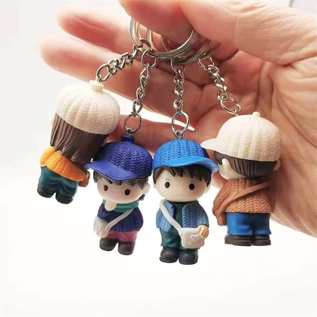 Adorable Boy and Girl Keychains: Spreading Smiles (Pack of 2)