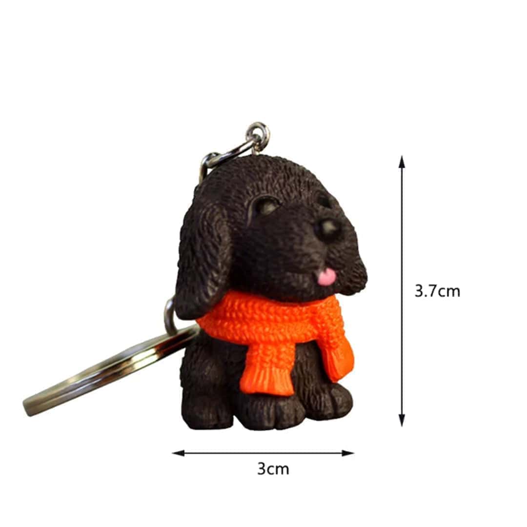 Adorable Poodle Dog 3D Keychain (Pack of 2)