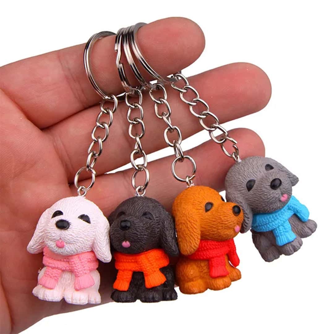 Adorable Poodle Dog 3D Keychain (Pack of 2)