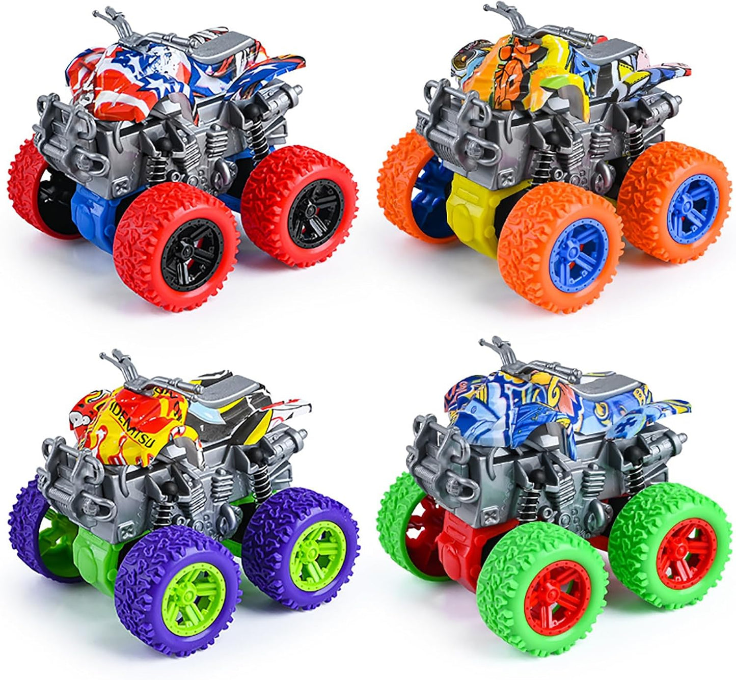 Monster Quad Bike Toy and Keychain for Kids – Friction Power Stunt Vehicle