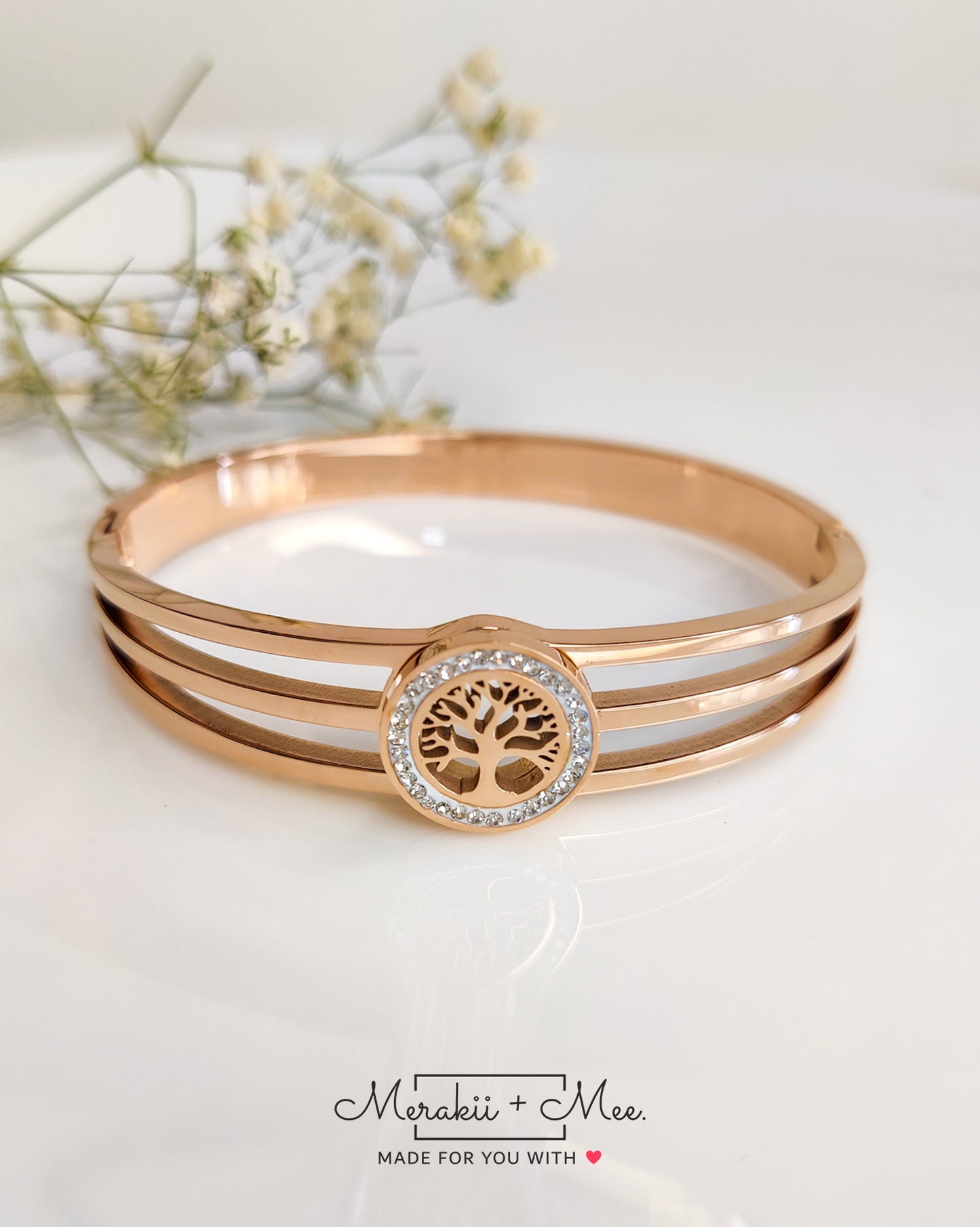 Eternal Elegance Rose Gold Tree of Life Kada