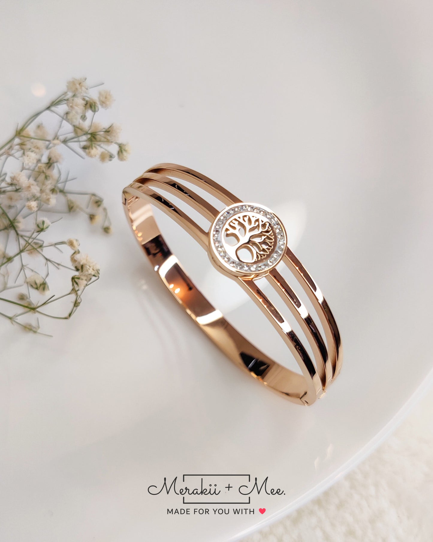 Eternal Elegance Rose Gold Tree of Life Kada
