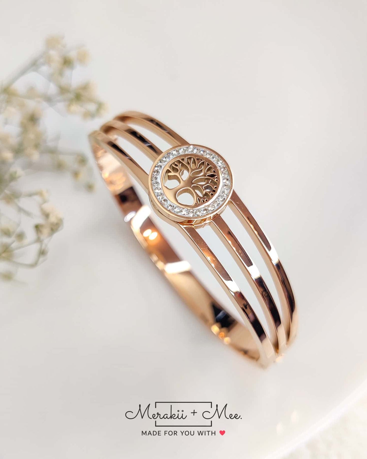 Eternal Elegance Rose Gold Tree of Life Kada