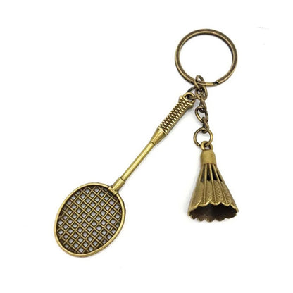 Metal Badminton Racket Keychain | Mini Badminton Keyring