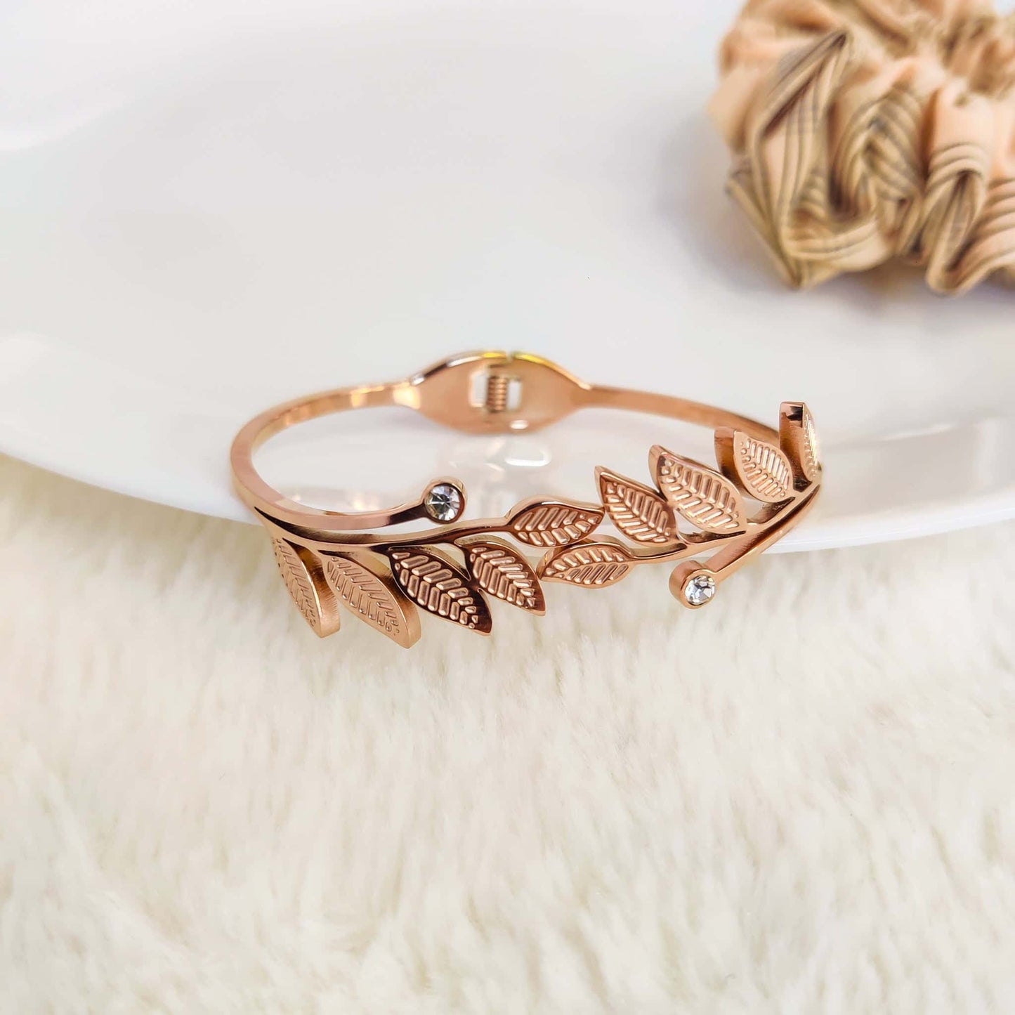 Blushing Leaf Bangle