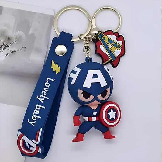 Marvel's Captain America 3D Rubber Keychains with Strap