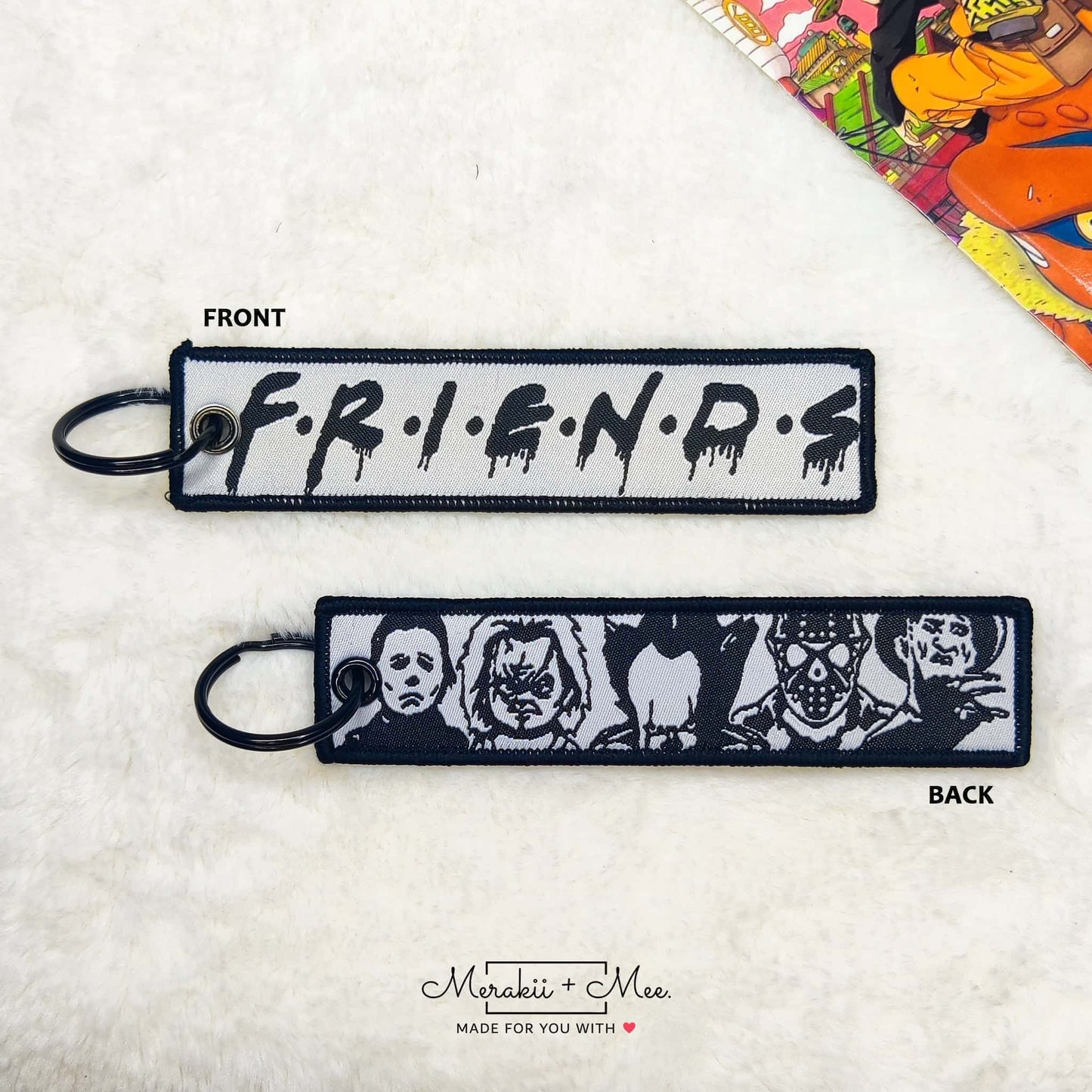 Anime Fabric key tags, bag tags for bags, backpack, keys, bike and multi-purpose use