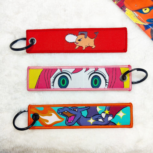 Anime Fabric key tags, bag tags for bags, backpack, keys, bike and multi-purpose use
