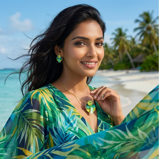 Modern Art Deco Necklace & Earrings