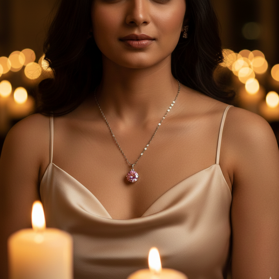 Pink Star Minimal Diamond Necklace