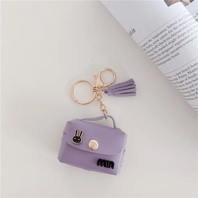 Designer Handbag Keychain - Mini Coin Purse & Airpods Earphone Storage