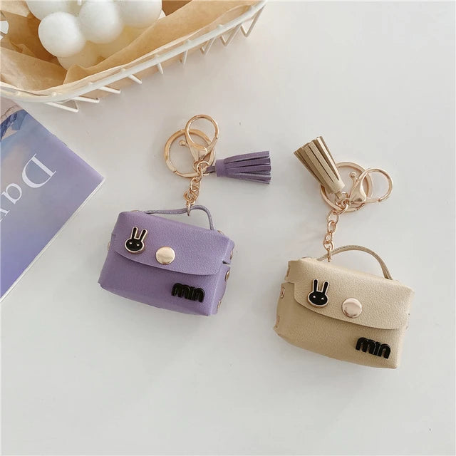 Designer Handbag Keychain - Mini Coin Purse & Airpods Earphone Storage