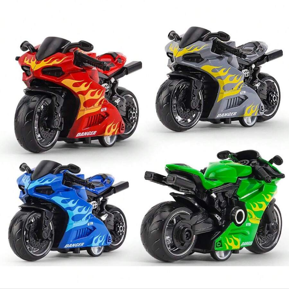 Miniature Super-Bike Pull-Back Keychain