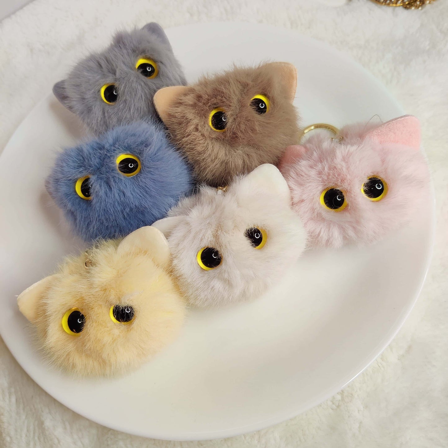 Cute Plush Cat Keychain Soft Toy Keyring