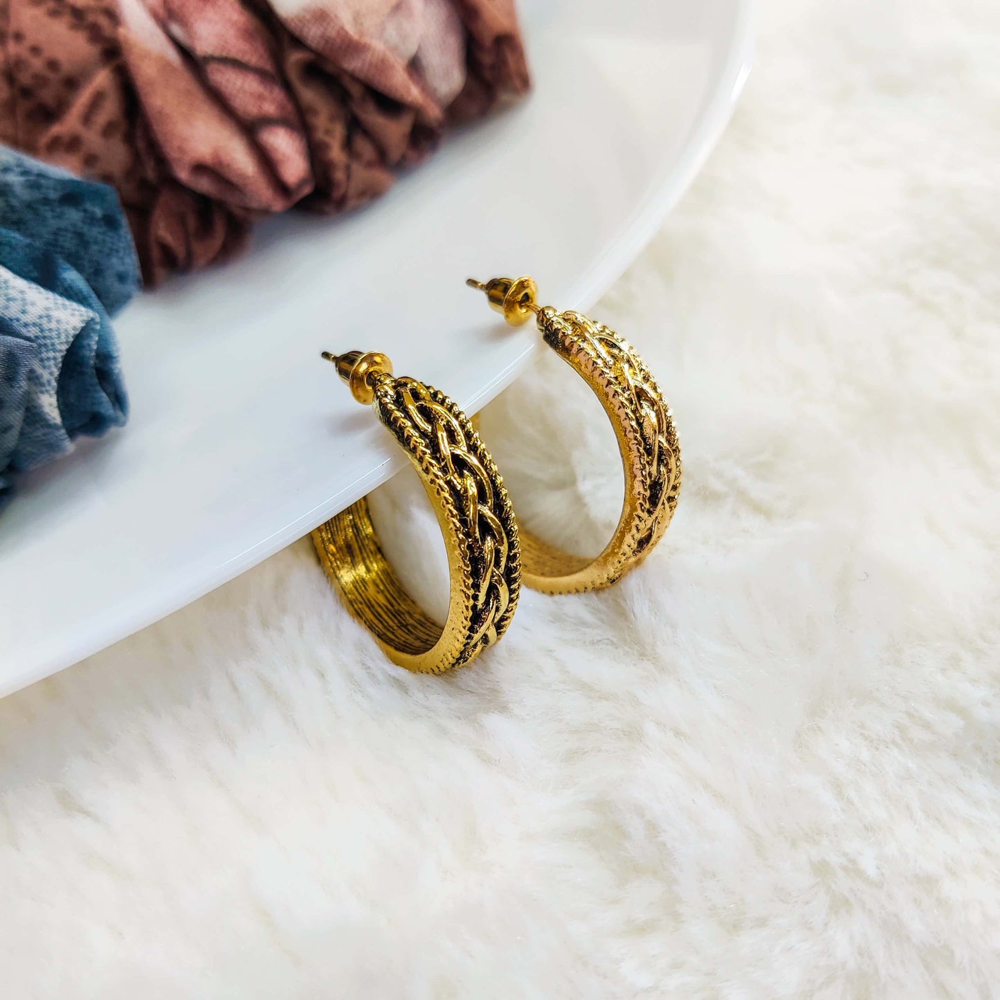Antique Golden Hoops