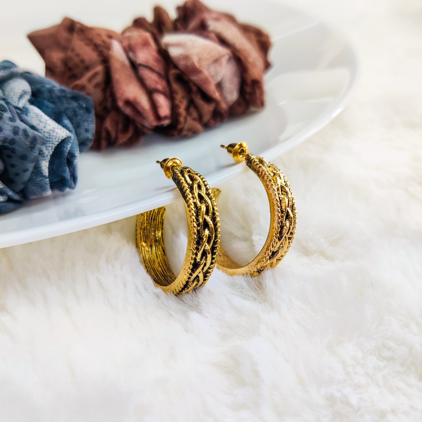 Antique Golden Hoops