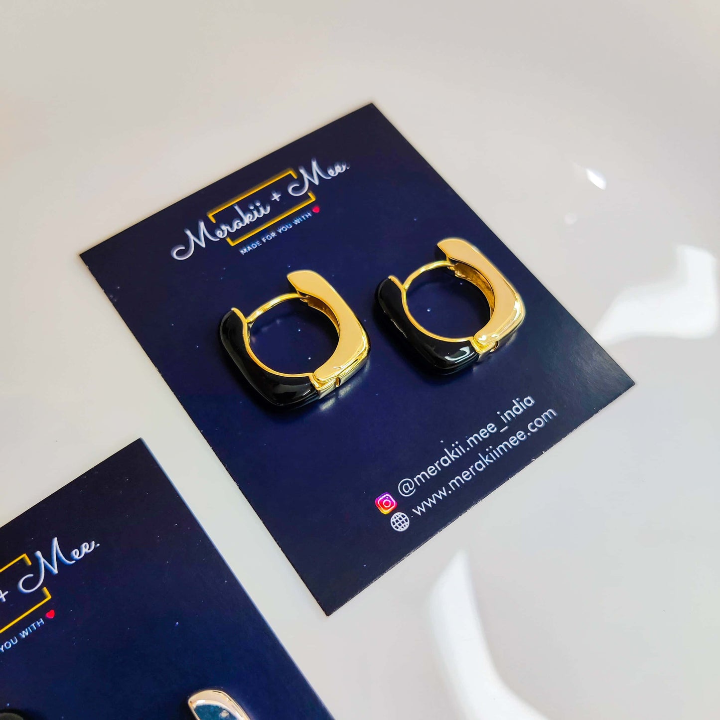 Dual Tone Square Hoops