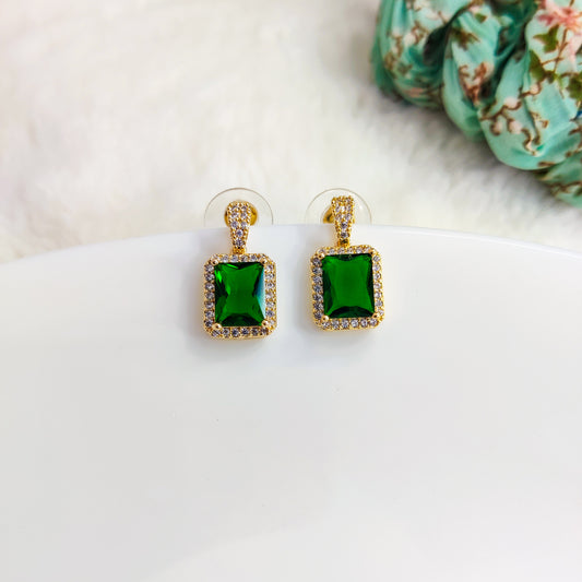 Advika Square Drop Rhinestone Earrings
