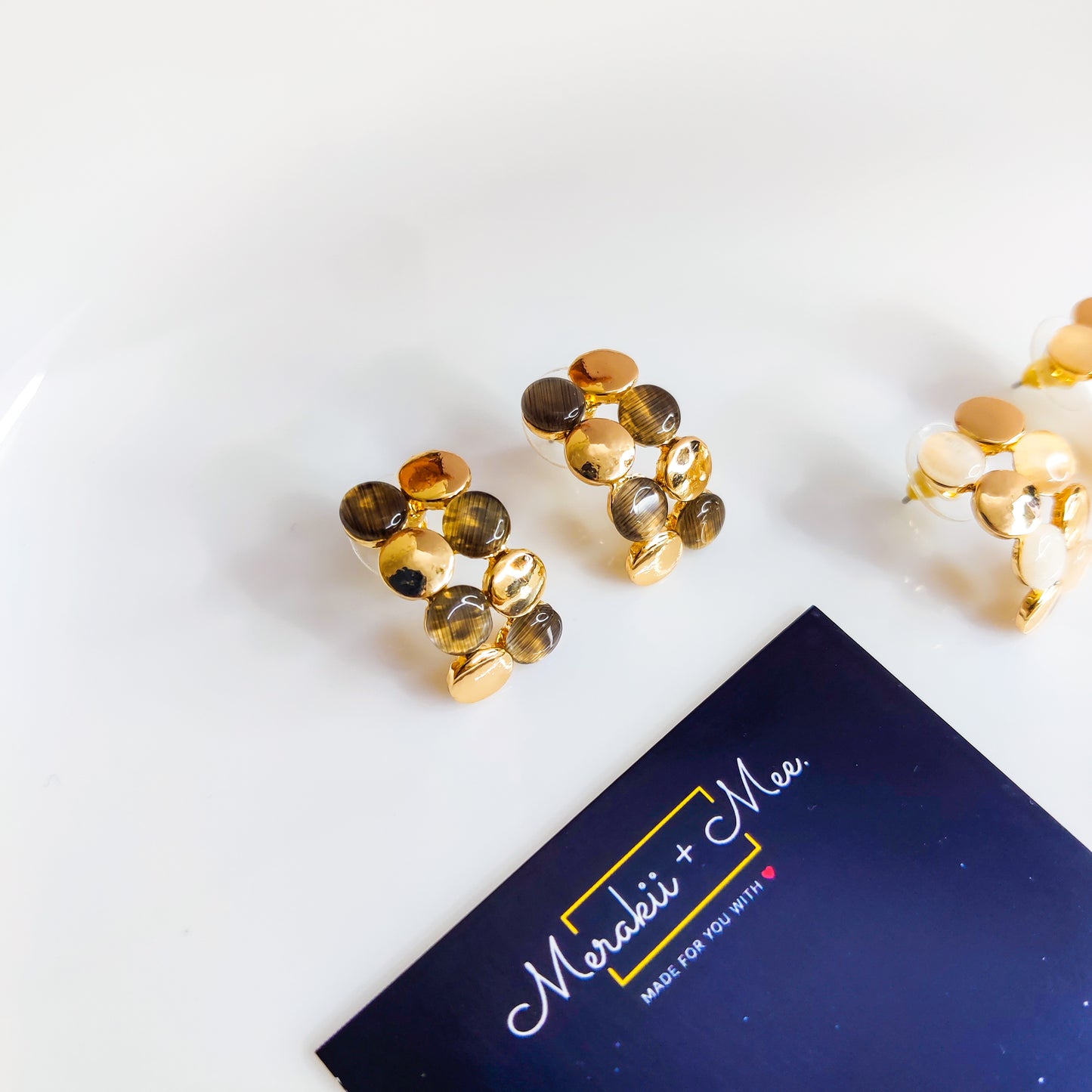 Mud Mist Beads Studs Earrings