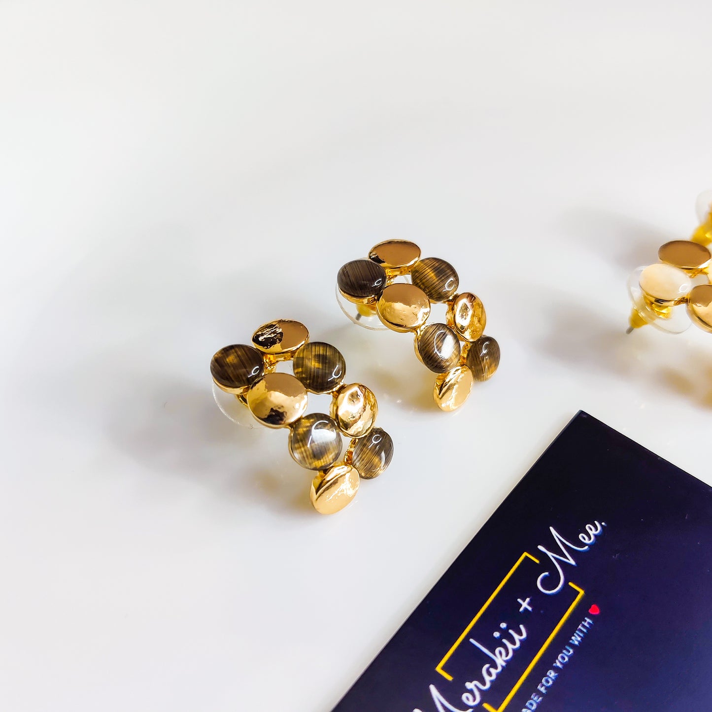 Mud Mist Beads Studs Earrings