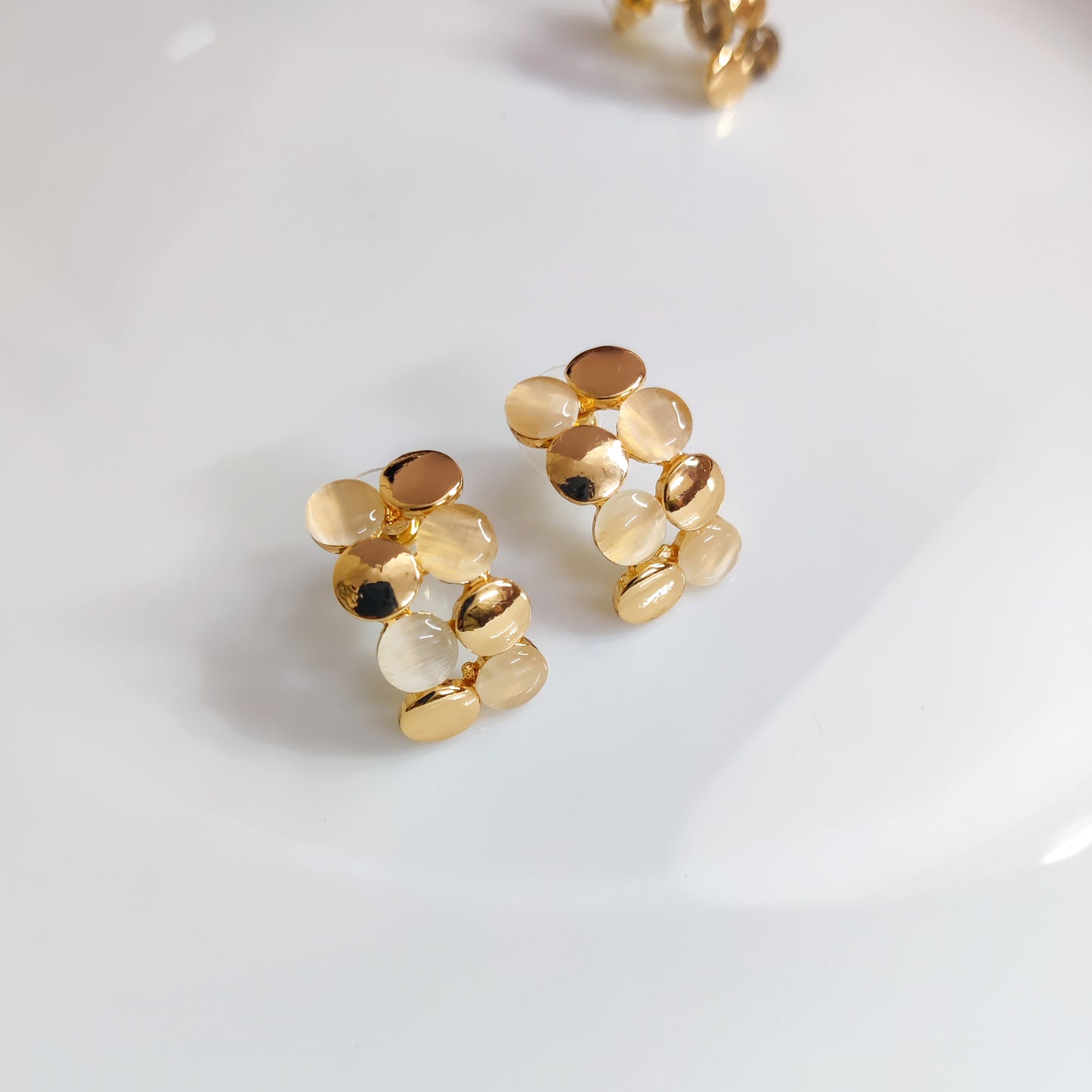Mud Mist Beads Studs Earrings