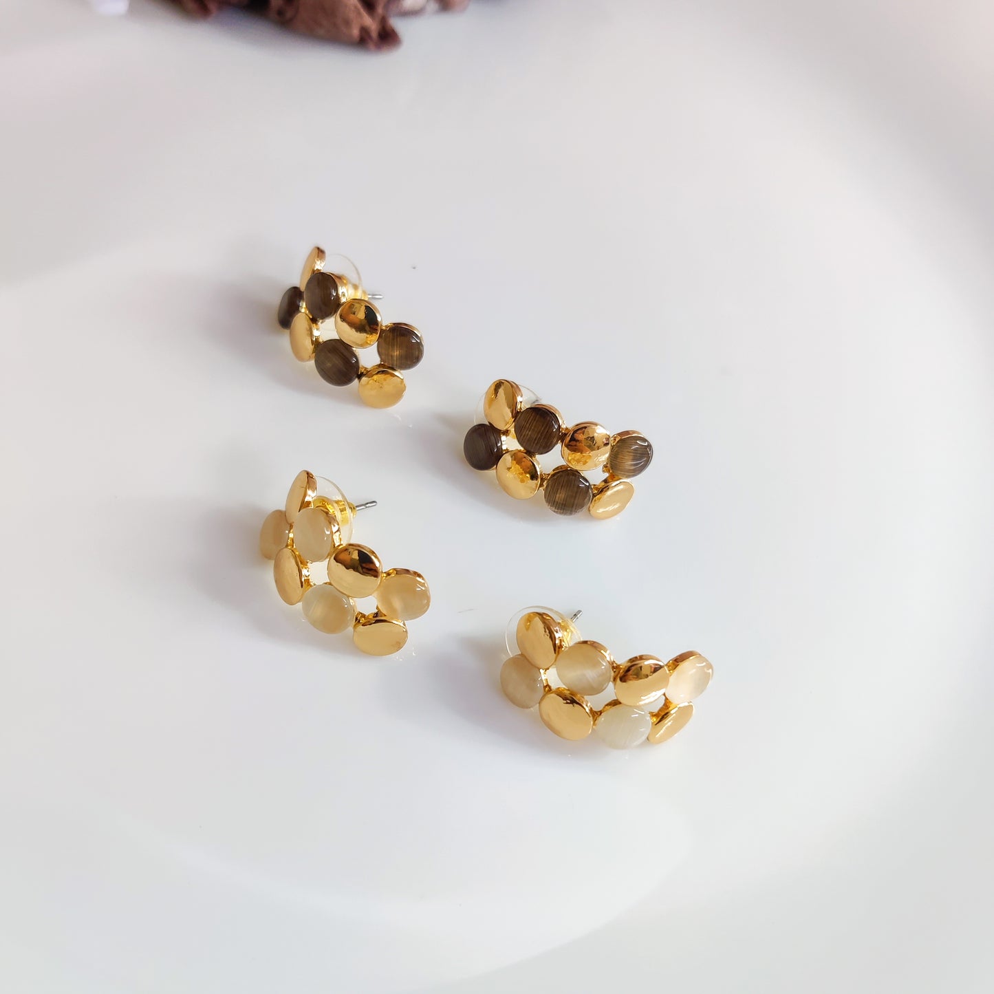 Mud Mist Beads Studs Earrings