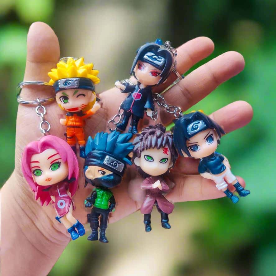 Mini Naruto Character Keychain Set (6 Pieces)