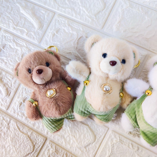 Pastel Teddy Bear Soft Toy Keychain – Adorable Gift Accessory