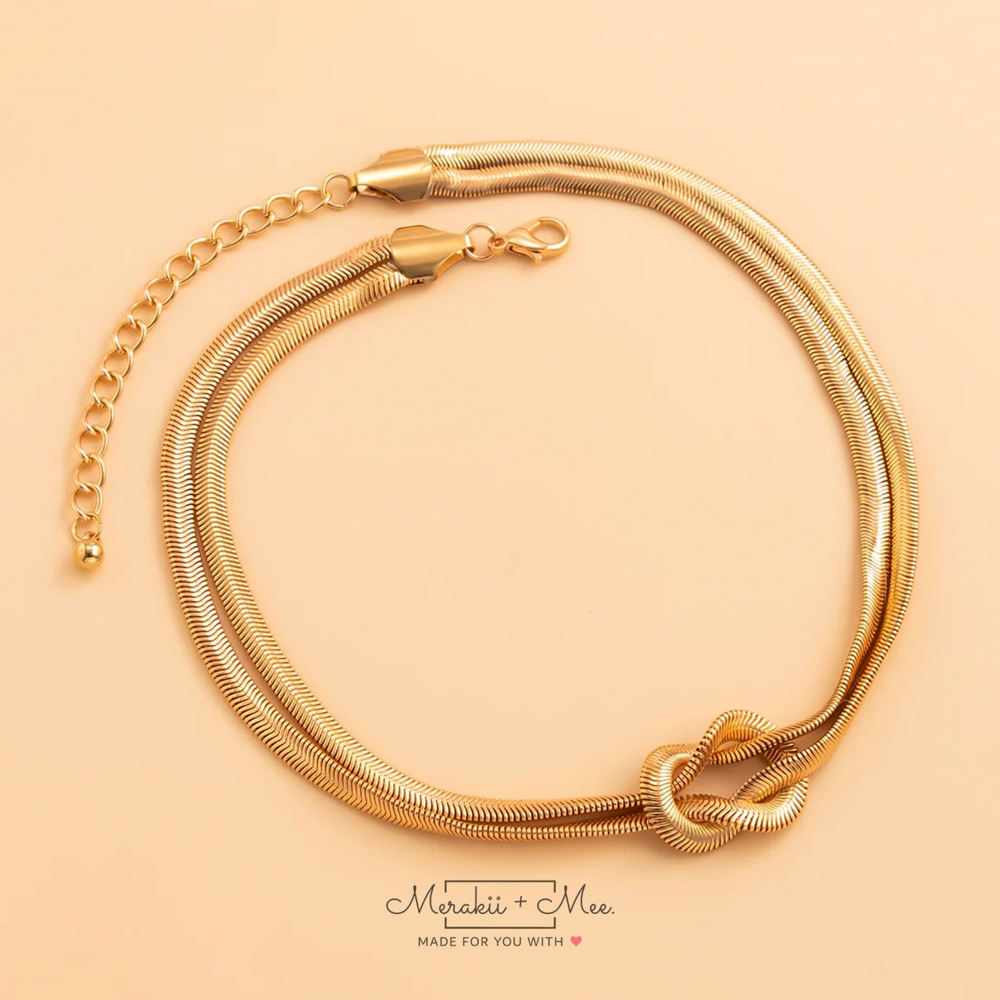 Karla Cross Double Herringbone Knot Necklace