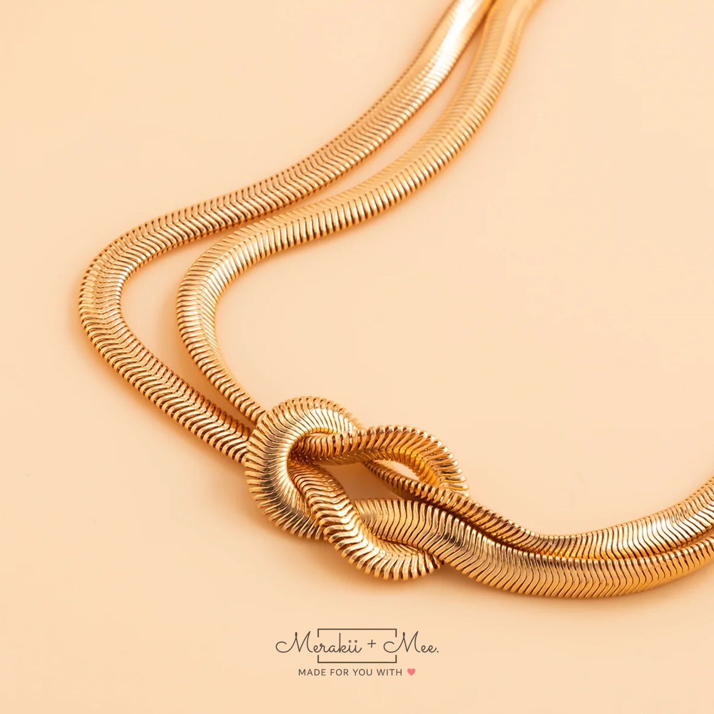 Karla Cross Double Herringbone Knot Necklace