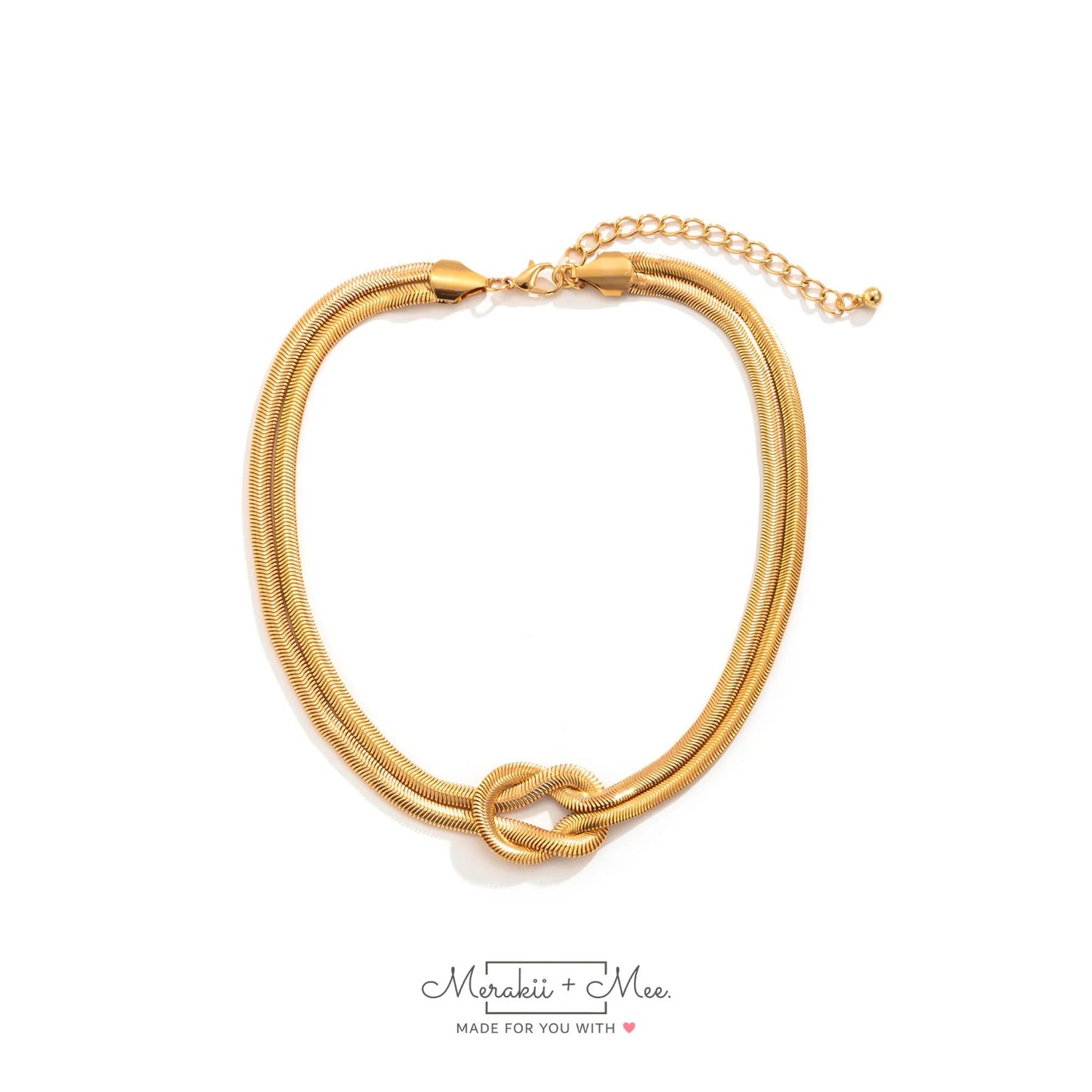 Karla Cross Double Herringbone Knot Necklace
