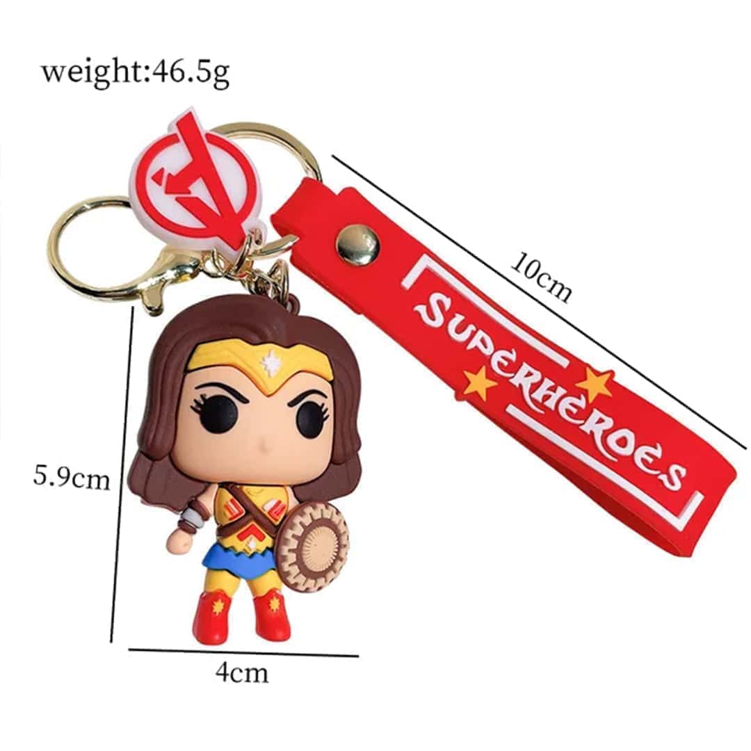 Marvel's and DC Universe 3D Rubber Keychains with Strap