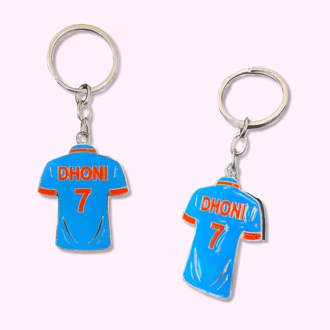 Cricketer Jersey Metal Keychain | Team India | Virat Kohli | MS Dhoni | Rohit Sharma