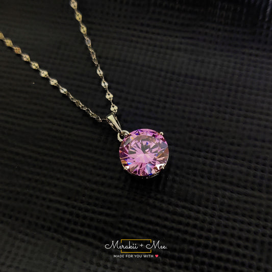 Pink Star Minimal Diamond Necklace