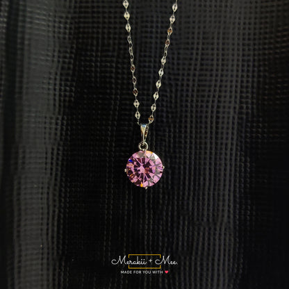 Pink Star Minimal Diamond Necklace