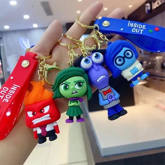 Inside Out 3D Rubber Keychains (SET OF 8)
