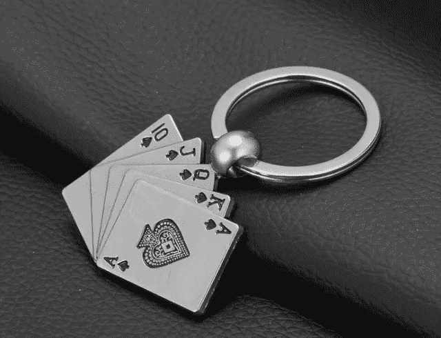 Vegas Style Card Stack Keychain