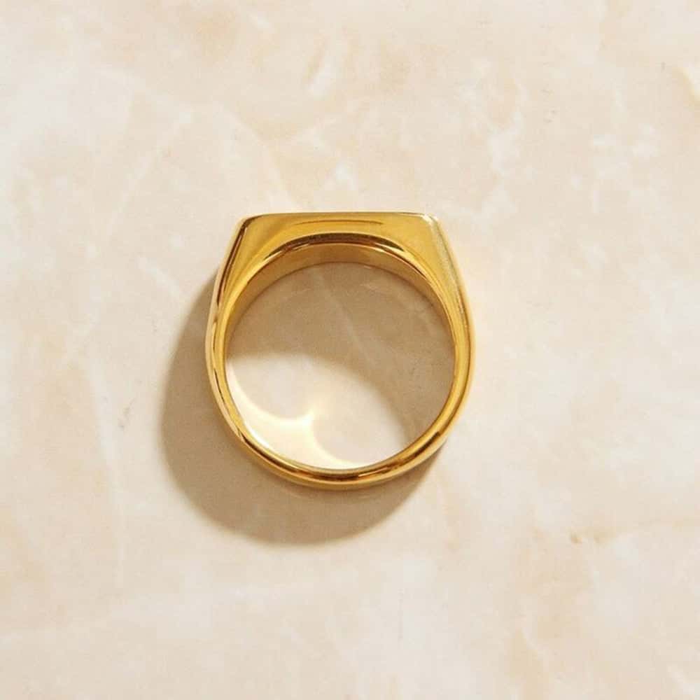 Mother-of-Pearl Gold Bar Ring