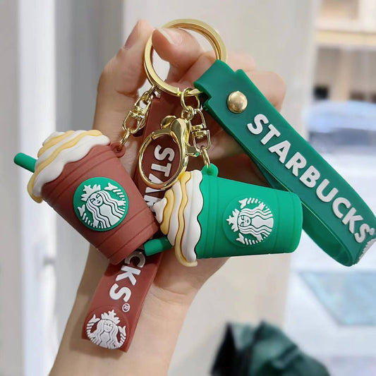Starbucks Coffee Sipper and Glass Keychain