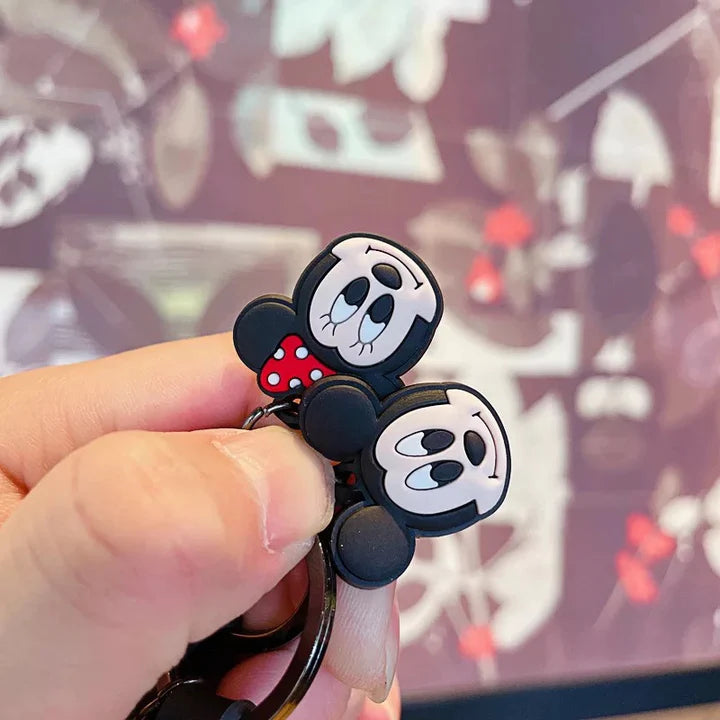 Mickey & Minnie 3D Rubber Keychain with Hook and Strap