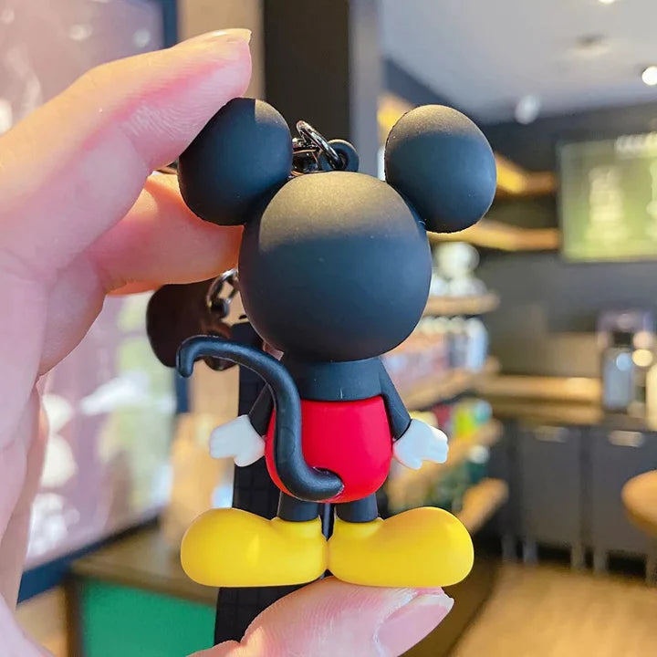 Mickey & Minnie 3D Rubber Keychain with Hook and Strap