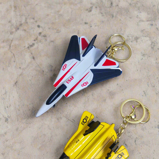 Military Fighter Jet Pull Back Plane Keyring