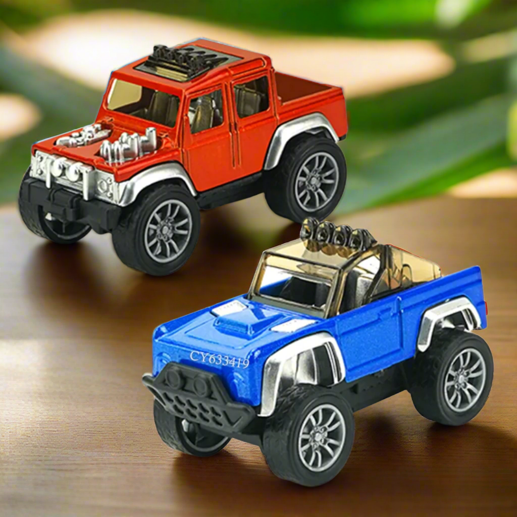 Mini Off-Road Car Keychain with Pushback Feature