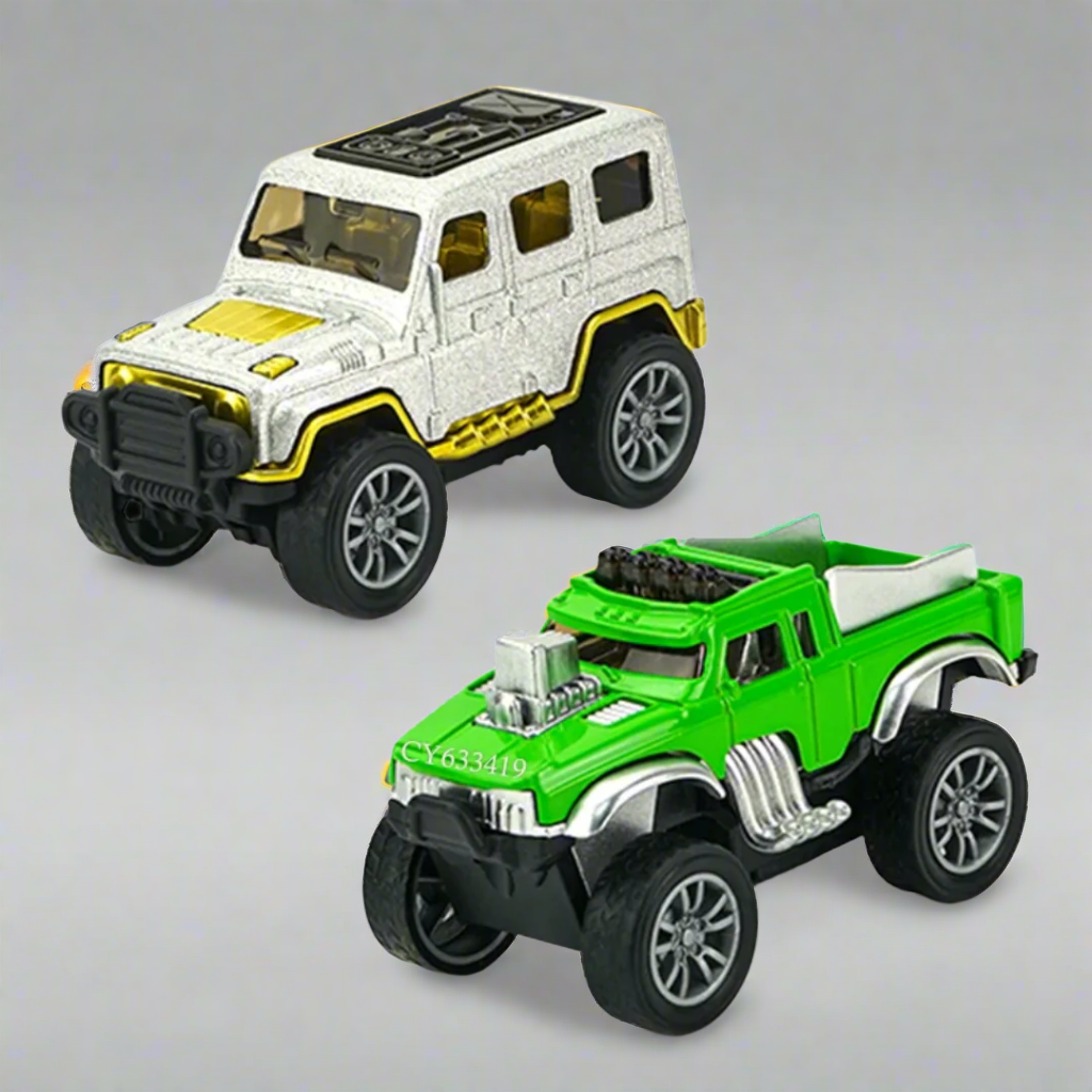 Mini Off-Road Car Keychain with Pushback Feature