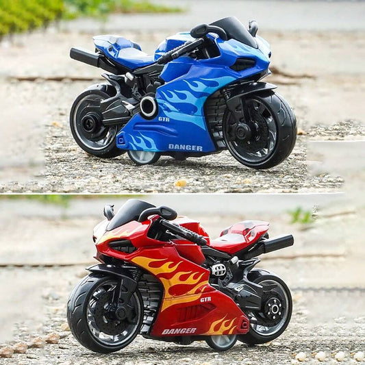 Miniature Super-Bike Pull-Back Keychain