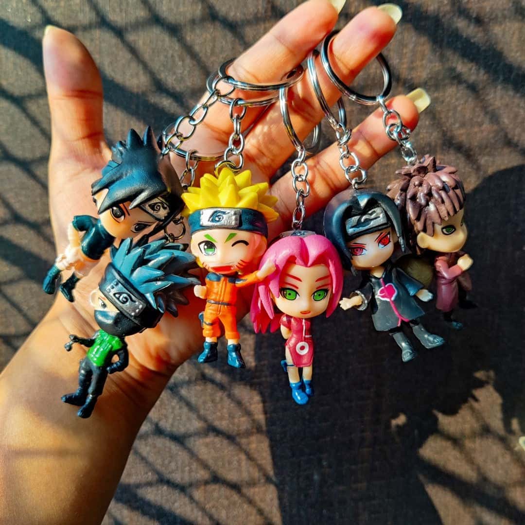 Mini Naruto Character Keychain Set (6 Pieces)